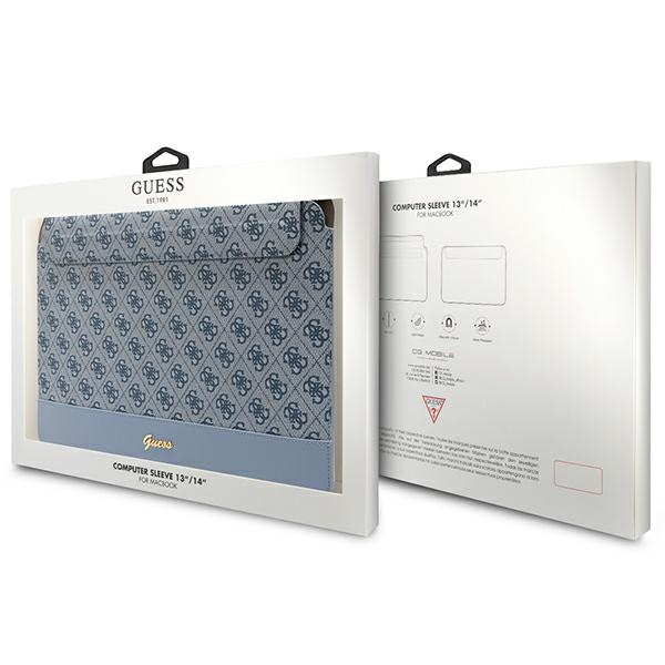 Guess Sleeve GUCS14PS4SGB 14" niebieski/blue 4G Stripe Metal Logo