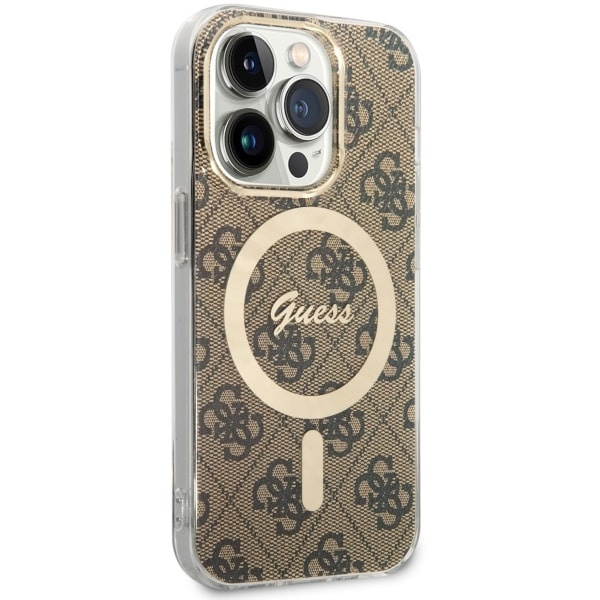 Guess GUHMP14LH4STW iPhone 14 Pro 6.1"brązowy/brown hardcase 4G MagSafe