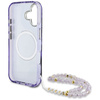 Etui Guess Palm Trees Triangle Pearl     Strap MagSafe do iPhone 16 fioletowy