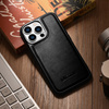 iCarer Leather Oil Wax etui iPhone 14 Pro Max skórzany pokrowiec czarne (WMI14220720-BK)