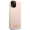 Guess GUHMP14MSBPLP iPhone 14 Plus/ 15 Plus 6.7" różowy/pink hard case Silicone Logo Plate MagSafe