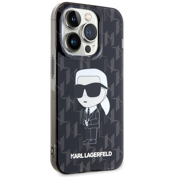 KARL LAGERFELD KLHCP15LHNKMKLK IPHONE 15 PRO 6.1" CZARNY/BLACK HARDCASE MONOGRAM IKONIK