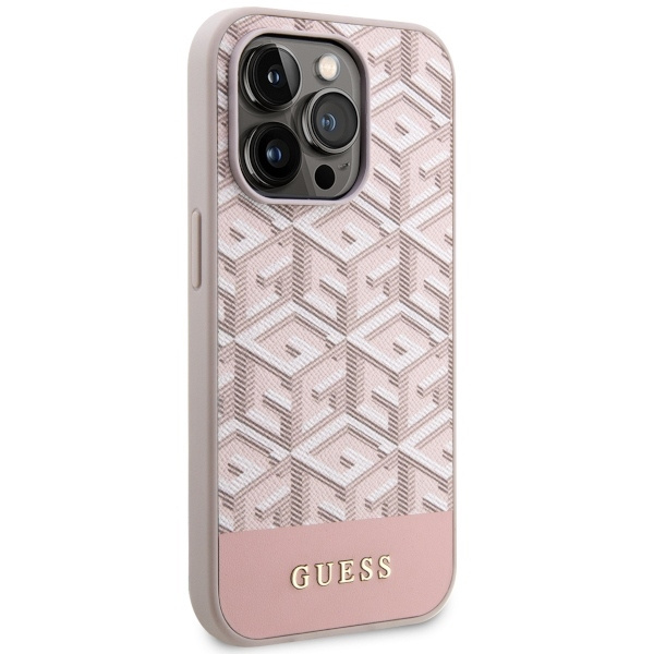 GUESS GUHMP14XHGCFSEP IPHONE 14 PRO MAX 6.7 "PINK/PINK HARD CASE GCUBE STRIPES MAGSAFE