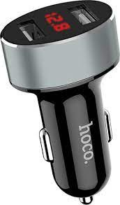 HOCO CAR CHARGER  Z26 2.1A 2 X USB WITH LED DISPLAY BLACK