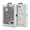 KARL LAGERFELD KLHMP15SHCKCKLCK IPHONE 15 / 14 / 13 6.1" BLACK/BLACK HARDCASE IML CROSSBODY MONOGRAM KARL & CHOUPETTE HEAD MAGSAFE