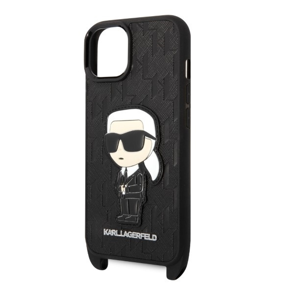 Etui Karl Lagerfeld Monogram Ikonik Patch na iPhone 14 - czarne