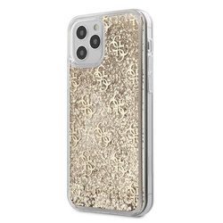 GUESS GUHCP12LLG4GSLG IPHONE 12 PRO MAX 6,7" ZŁOTY/GOLD HARDCASE 4G LIQUID GLITTER