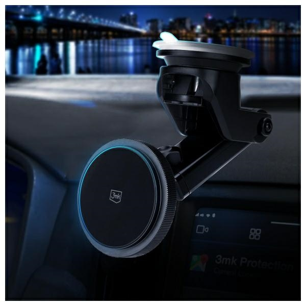3MK Car MagCharger uchwyt z ładowaniem indukcyjnym 15W do szyby/na deskę rozdzielczą czarny/black