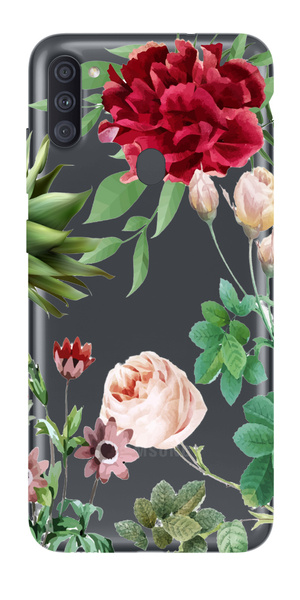 CaseGadget ETUI NADRUK CZERWONA RÓŻA I LIŚCIE SAMSUNG GALAXY A11