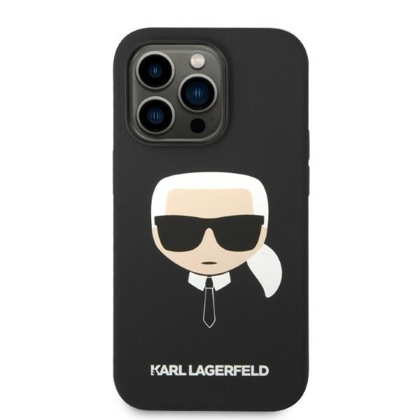 Karl Lagerfeld KLHMP14LSLKHBK iPhone 14 Pro 6.1 "hardcase black / black Silicone Karl`s Head Magsafe