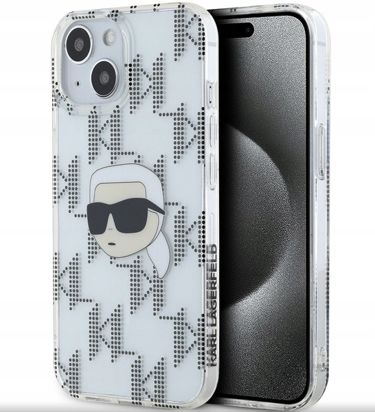 Karl Lagerfeld Iml Electroplated Karl Head Case For Iphone 15 Transparent