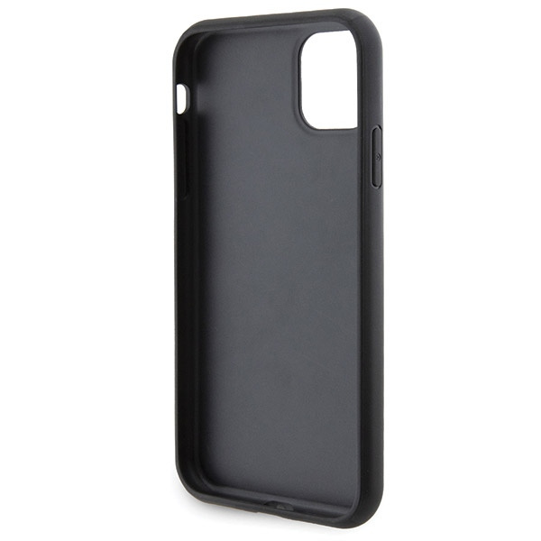 Etui Karl Lagerfeld Gripstand Saffiano Choupette Pins na iPhone 11 / Xr - czarne