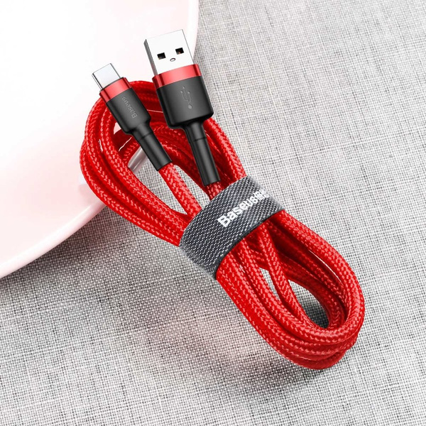 Baseus Cafule Cable durable nylon cable USB / USB-C QC3.0 2A 3M red (CATKLF-U09)