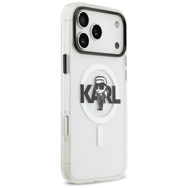 Etui Karl Lagerfeld IML Karl Sketch Logo MagSafe do iPhone 17 Pro Max przezroczysty