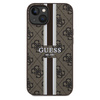 Guess GUHMP15SP4RPSW iPhone 15 / 14 / 13 6.1" brązowy/brown hardcase 4G Printed Stripes MagSafe