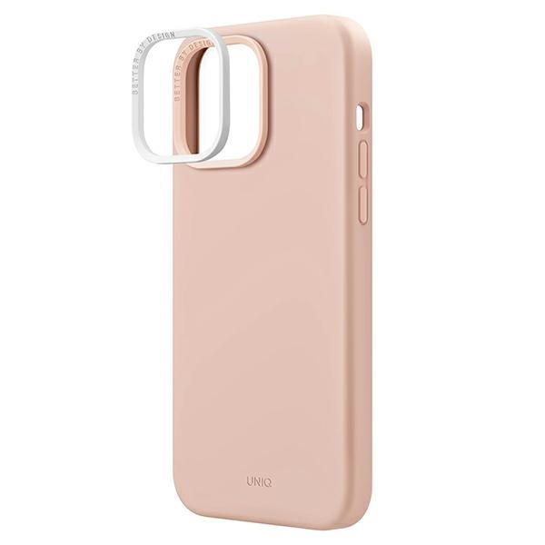 Etui Uniq Lino na iPhone 14 Pro - różowe