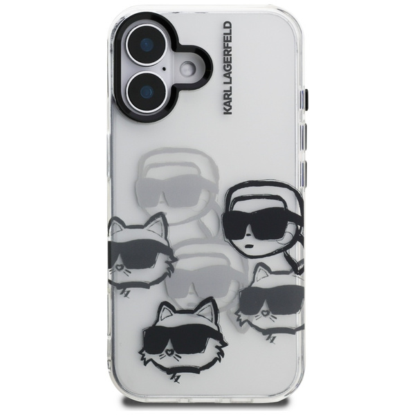 Etui Karl Lagerfeld IML Multi K&C Head   Pattern do iPhone 16 przezroczysty