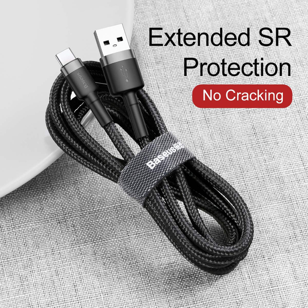 Baseus Cafule USB-A / USB-C QC 3.0 3A cable 0.5 m - black-gray