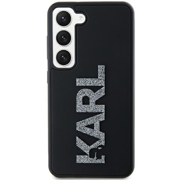 KARL LAGERFELD KLHCS23S3DMBKCK S23 S911 CZARNY/BLACK HARDCASE 3D RUBBER GLITTER LOGO