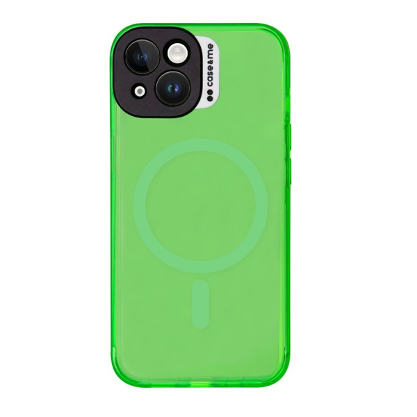 SBS Neon Green Cover for iPhone 14, compatible with MagSafe charger