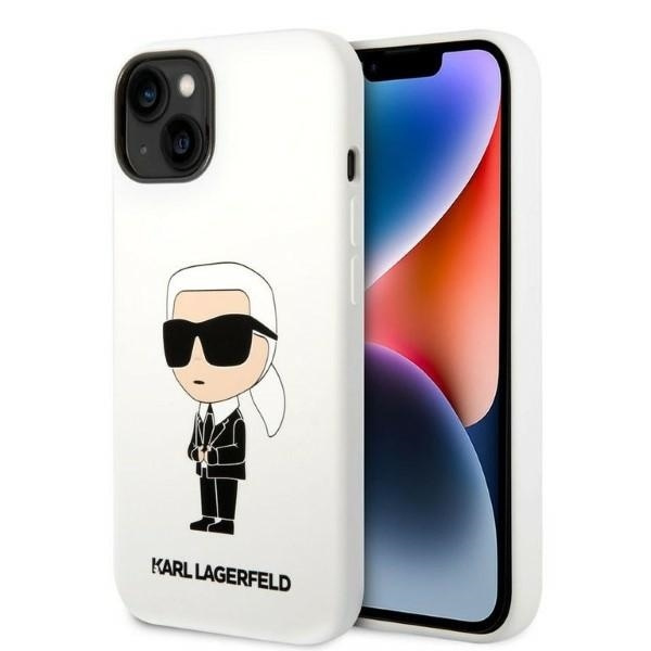 KARL LAGERFELD KLHCP14SSNIKBCH IPHONE 14 / 15 / 13 6,1" HARDCASE BIAŁY/WHITE SILICONE IKONIK