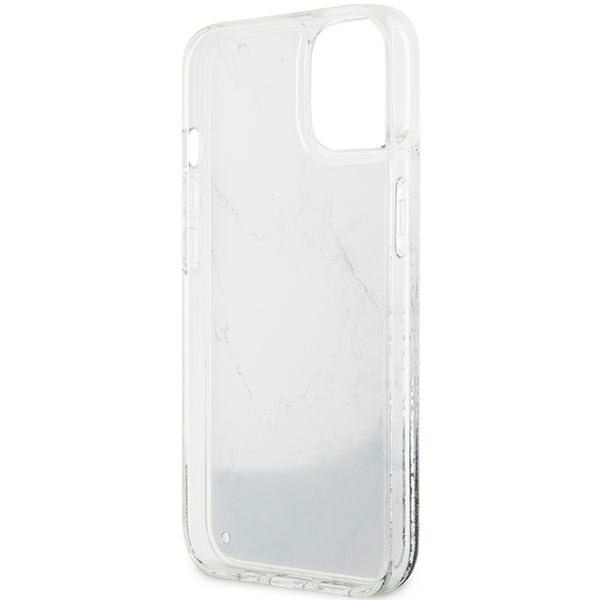 Guess GUHCP14SLCSGSGH iPhone 14 / 15 /13 6.1" biały/white hardcase Liquid Glitter Marble