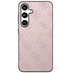 Etui Guess Hot Stamp 4G Pattern Triangle Metal Logo do Samsung Galaxy S25 różowy