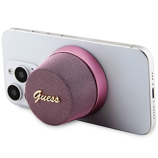 Guess głośnik Bluetooth GUWSC3ALSMPSpeaker Stand różowy/pink Magnetic Script Metal