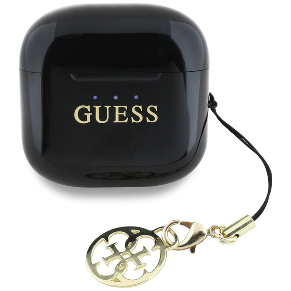 Słuchawki TWS Guess Glossy Effect        Printed Classic Logo & Charm czarny