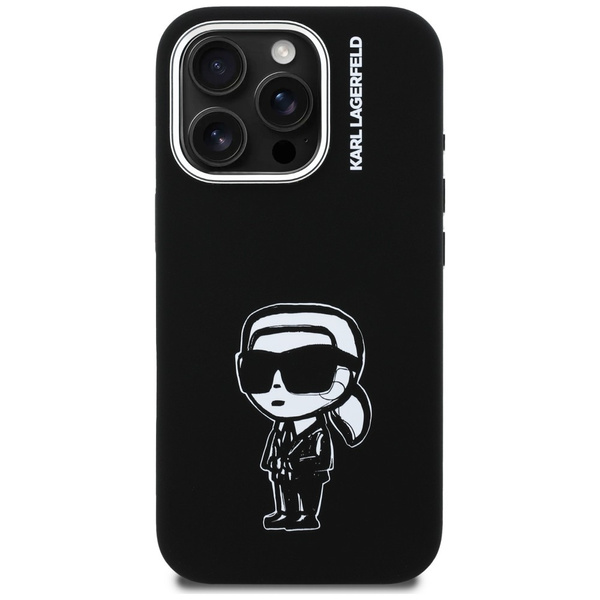 Etui Karl Lagerfeld Silicone Karl Sketch MagSafe do iPhone 16 Pro czarny