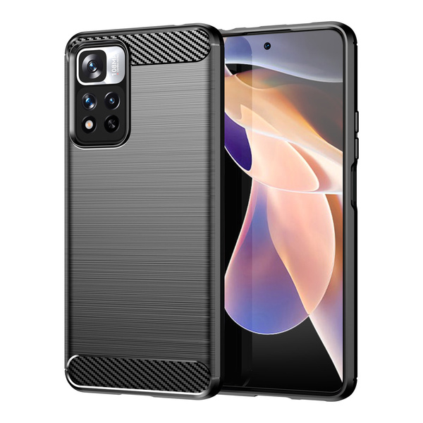 CARBON CASE FLEXIBLE COVER SLEEVE FOR XIAOMI POCO X4 NFC 5G BLACK