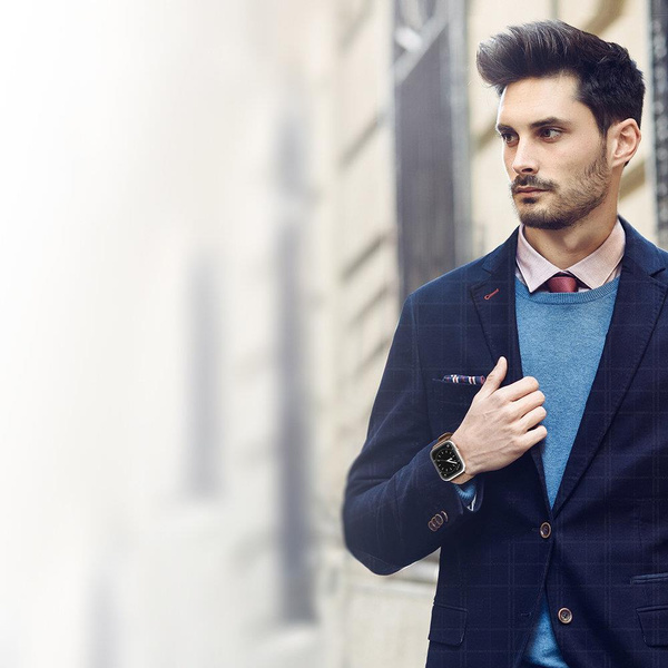 DUX DUCIS STRAP LEATHER WATCH 7 BAND 7/6/5/4/3/2 / SE (41/40 / 38MM) WRISTBAND BRACELET GENUINE LEATHER BRACELET BLUE (ENLAND VERSION)