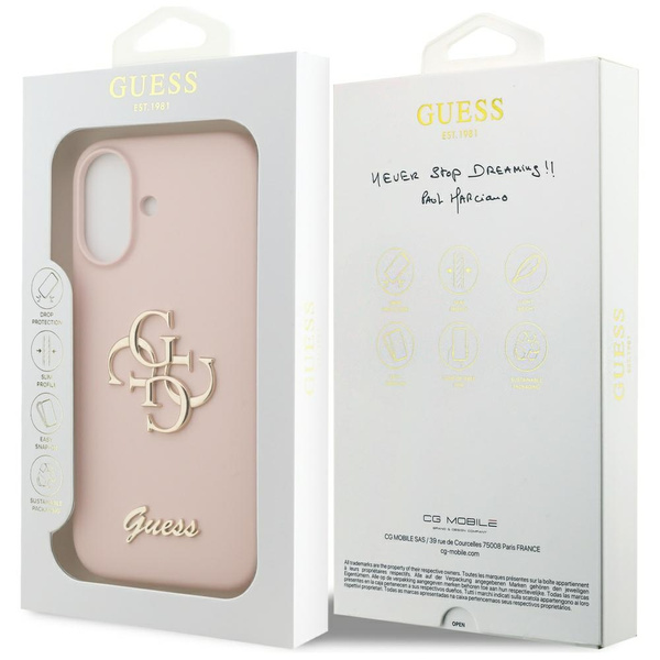 Etui Guess Silicone Big 4G Script do     iPhone 17 różowy