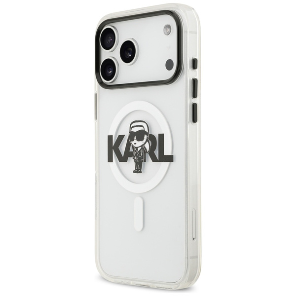 Etui Karl Lagerfeld IML Karl Sketch Logo MagSafe do iPhone 17 Pro Max przezroczysty