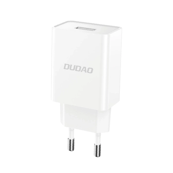 Dudao A4EU USB-A 2.1A wall charger - white + USB-A - USB-C cable