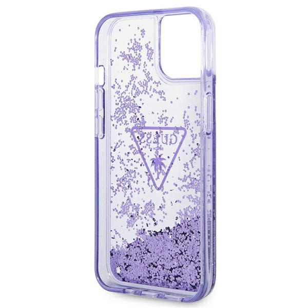 Guess GUHCP14SLFCTPU iPhone 14 / 15 / 136.1" fioletowy/purple hardcase Liquid Glitter Palm Collection