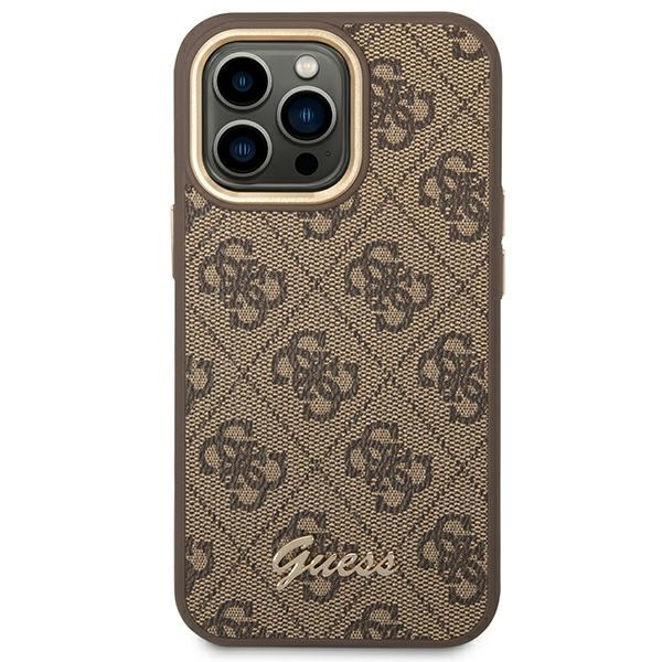 Guess GUHCP14XHG4SHW iPhone 14 Pro Max6,7" brązowy/brown hard case 4G Vintage Gold Logo