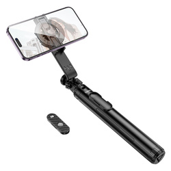 Selfie stick Hoco tripod z pilotem bezprzewodowym magnetyczny K25 czarny