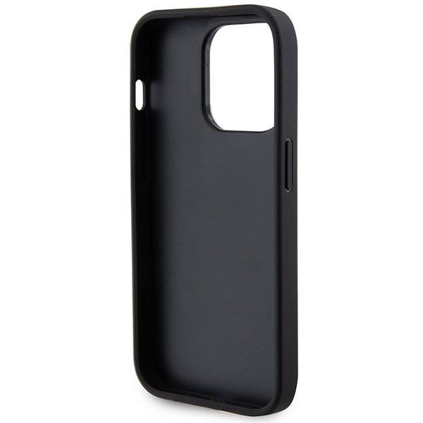 Guess GUHCP15LPSP4LGK iPhone 15 Pro 6.1" czarny/black hardcase Leather Perforated 4G Glitter Logo