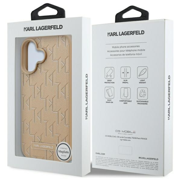 Karl Lagerfeld KLHMP16SPKHPORPE iPhone 16 6.1" beżowy/beige hardcase Hot Stamp Magsafe
