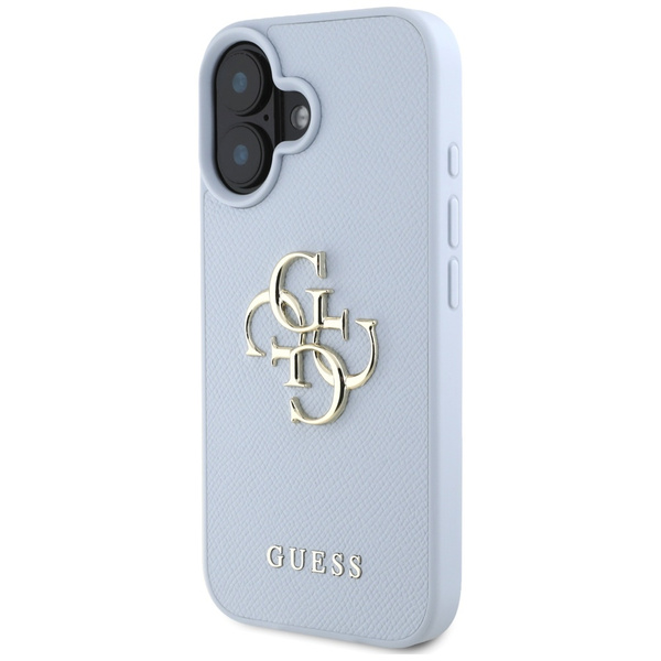Etui Guess Grained Big 4G Logo Small     Classic Logo do iPhone 16 niebieski
