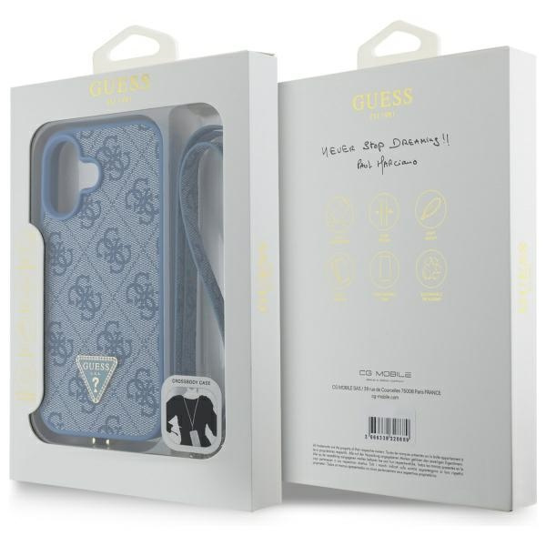 Guess GUHCP16SP4TDSCPB iPhone 166.1" niebieski/blue hardcase Leather Metal Logo Strass Crossbody