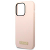 Guess GUHMP14XSBPLP iPhone 14 Pro Max6,7" różowy/pink hard case Silicone Logo Plate MagSafe