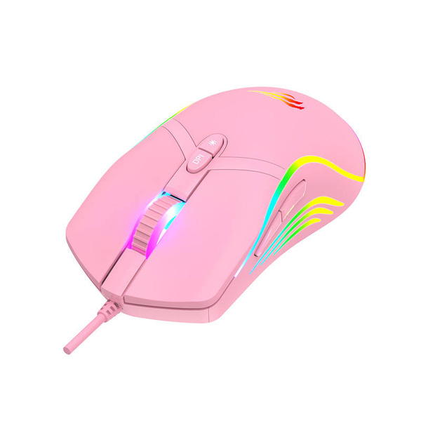 Gaming mouse Havit MS1026 RGB 1000-6400 DPI (pink)