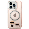 Karl Lagerfeld KLHMP14LHKCP iPhone 14 Pro 6.1" hardcase pink/pink Karl &amp; Choupette Aluminum Magsafe