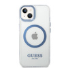 Guess GUHMP14MHTRMB iPhone 14 Plus / 15 Plus 6.7" niebieski/blue hard case Metal Outline Magsafe