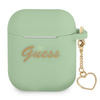 GUESS GUA2LSCHSN AIRPODS 1/2 COVER ZIELONY/GREEN SILICONE CHARM HEART COLLECTION