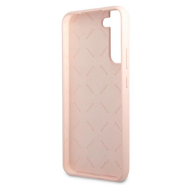 Guess GUHCS22MLSLMGPP S22+ S906różowy/pink hardcase Silicone Script Metal Logo