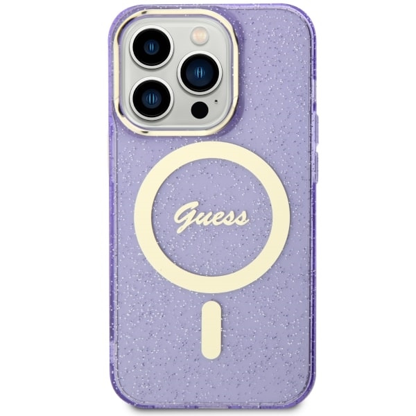 Guess GUHMP14XHCMCGU iPhone 14 Pro Max6.7" purpurowy/purple hardcase Glitter Gold MagSafe