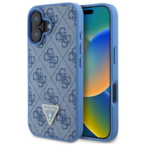 Guess GUHCP16SP4TDPB iPhone 166.1" niebieski/blue hardcase Leather 4G Triangle Strass